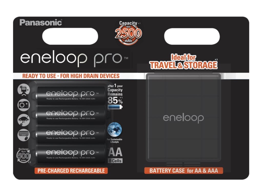 Eneloop Eneloop Pro Hr06 Box Uppladdningsbart Aa Batteri Nimh 2500 Mah 1 2 V 4 St