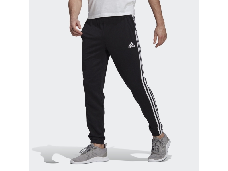 Kelnes vyrams adidas Essentials Tapered Elasticcuff 3 Stripes Pant juoda GK8829 (2XL)