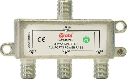 Corab Signalsplitter 5-2400Mhz 3 Ausgangspass Corab
