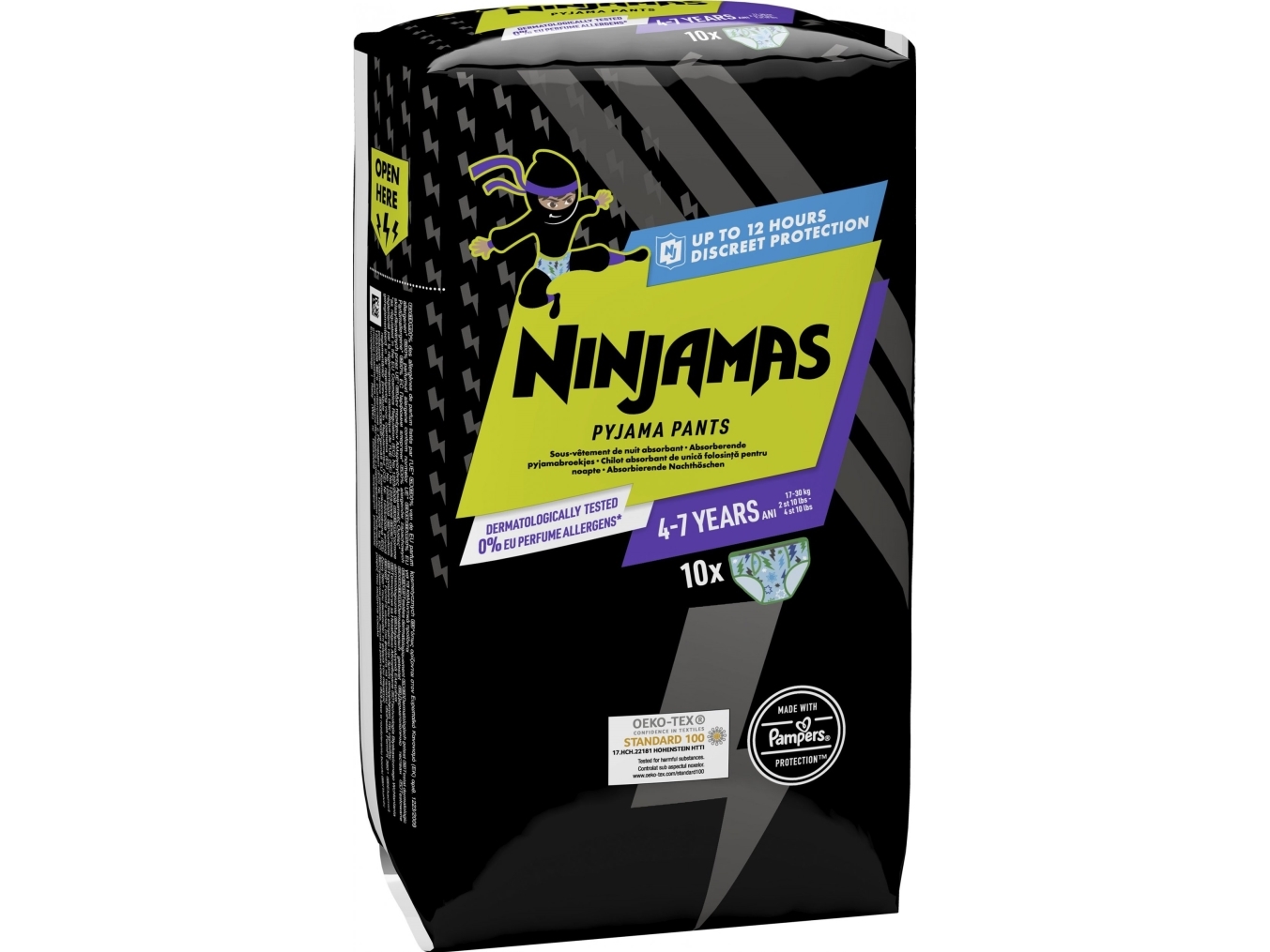 Ninjamas Absorbent Night Pants for Boys 10 Pyjama Pants 4-7 Years 17-30kg Leak Protection for the Whole Night Boys 4-7 Years | Baby & barn - Blöjbyte - Blöja | GameStuff