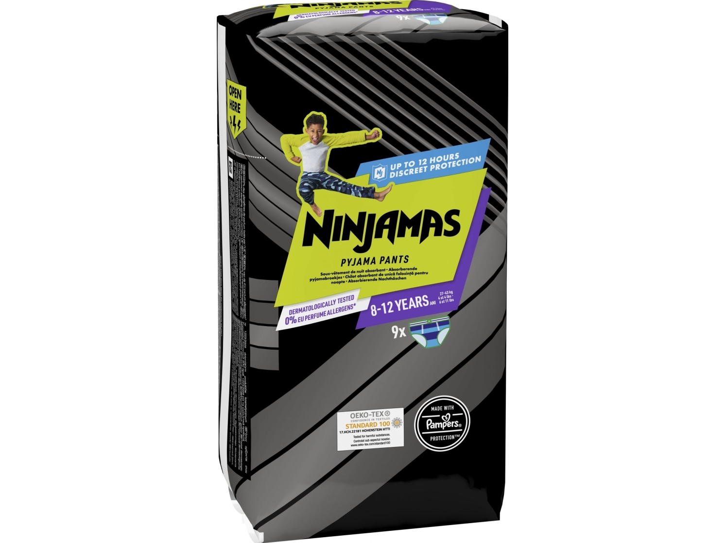 Ninjamas Absorbent Night Pants for Boys 9 Pyjama Pants 8-12 Years 27-43kg Leak Protection for the Whole Night Boys 8-12 Years | Baby & barn - Blöjbyte - Blöja | GameStuff