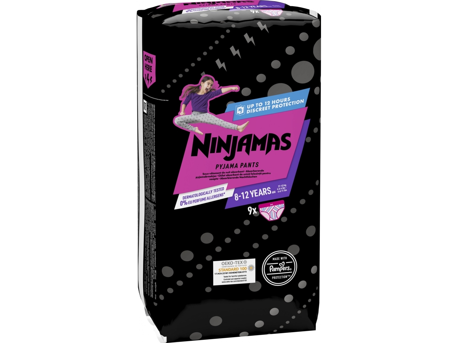 Pampers Ninjamas för flickor 8-12 år Absorberande nattkalsonger, 9 delar | Baby & barn - Blöjbyte - Blöja | GameStuff
