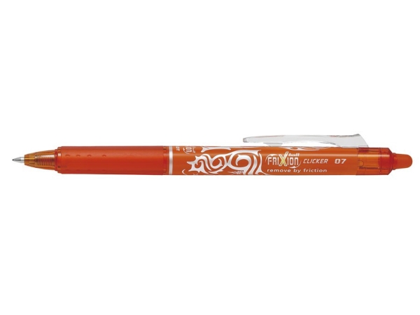 Rollerpen, Pilot Frixion Clicker Rt, 0,7 Mm, Orange, Packung À 12 Stk