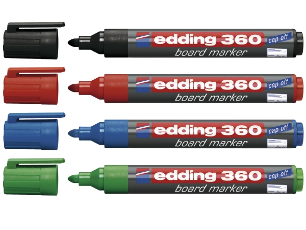 Whiteboardpenna, Edding 360, med 4 olika färger | Skrivredskap - Märkpennor - Whiteboard pennor | GameStuff