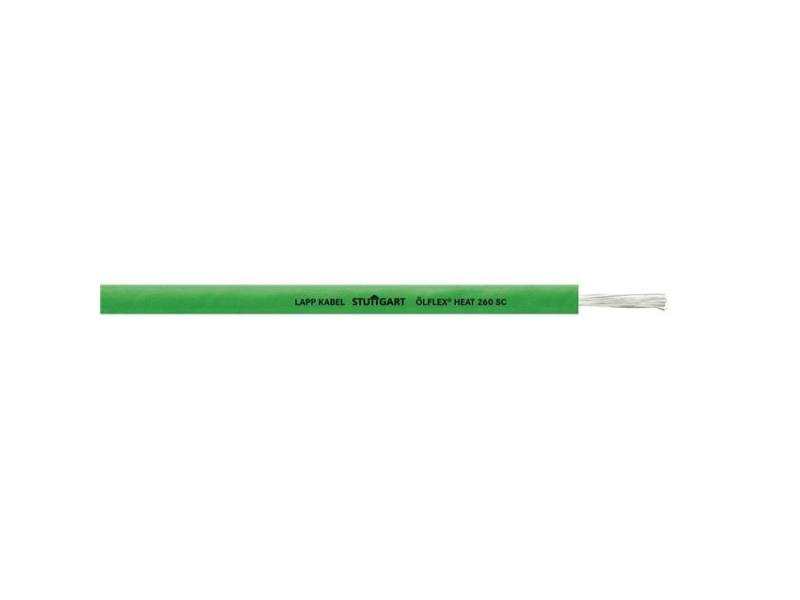 Lapp ÖLFLEX HEAT 260 SC, Kabel för medelhög spänning, Grön, Polytetrafluoreten (PTFE), Koppar, 2,3 kg/km, -190 - 260 ° C | EL Artiklar - Kablar och ledningar - Enstaka ledare | GameStuff