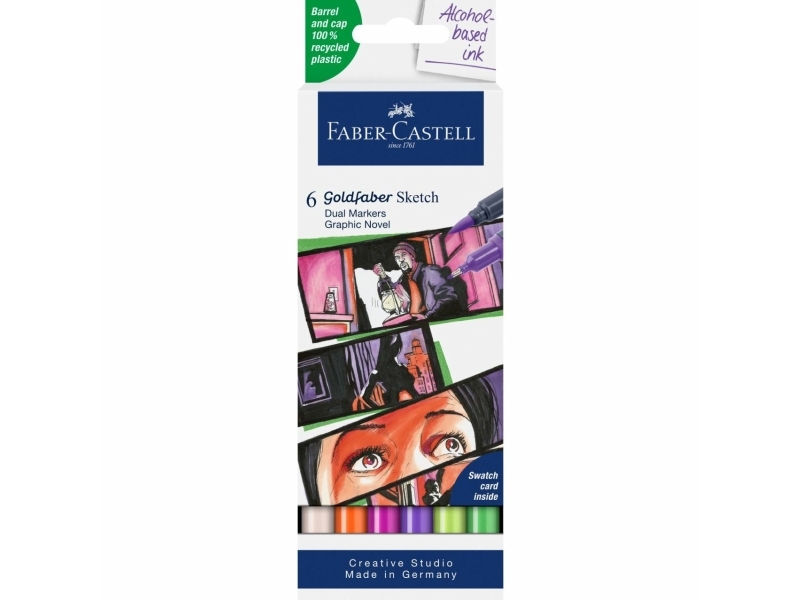 Faber-Castell 164810, Multifärg, Multifärg, Återvunnen plast, Rund, Tyskland, Låda | Skrivredskap - Fiberpennor & Fineliner - Fineliner | GameStuff