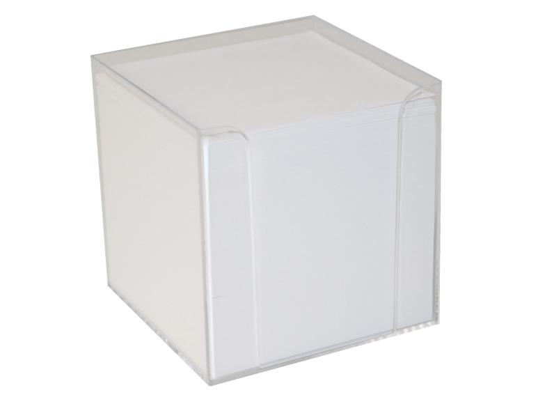 Würfelspender Klar Kunststoff Mit 700 Blatt Weiß 9,5X9,5X9,5 Cm