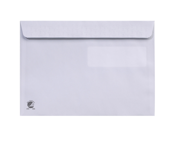 Bong Mailman - Kuvert - International C5 (162 X 229 Mm) - Pung - Åben Side - Selvklæbende (Peel & Seal) - 1 Vindue - Printbar - Farveforing - Hvid -