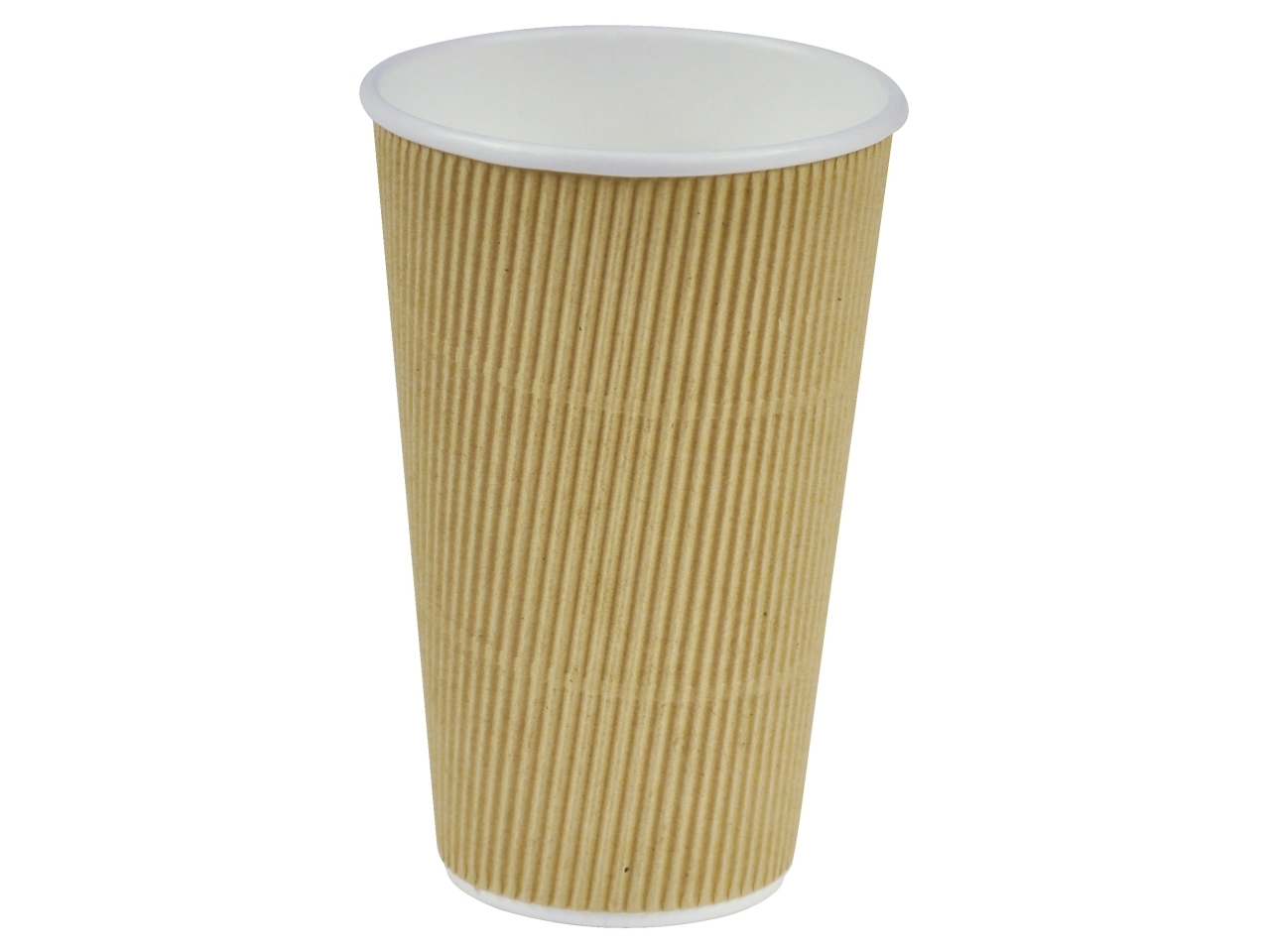 Kaffebæger Pap Ø90xH135mm 40cl 16oz Ripple Wall Natur,20 ps x 25 stk/krt