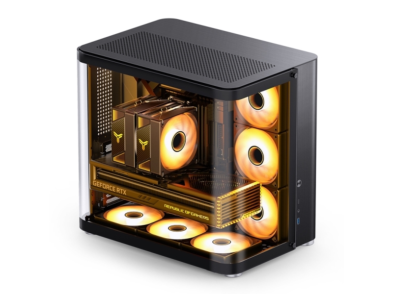 Jonsbo Tk-2 2.0, Midi Tower, Pc, Schwarz, Atx, Itx, Mini-Atx, Stahl, Gehärtetes Glas, 16,5 Cm