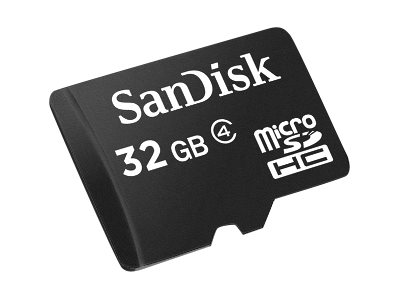 Sandisk - Flashhukommelseskort - 32 Gb - Class 4 - Microsdhc - Sort