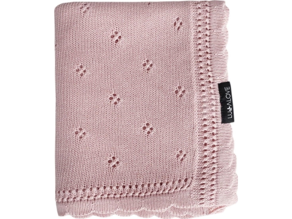 LullaLove Gennembrudt babytæppe Daisy Powder pink Lullalove