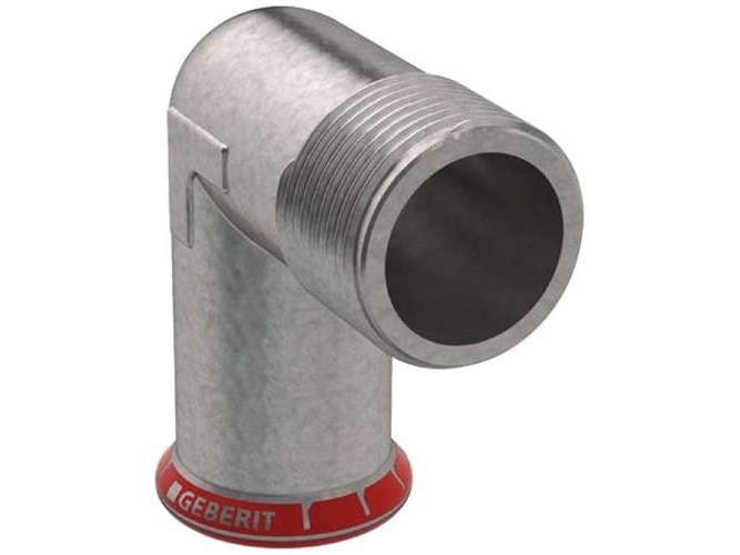 10 stk Geberit Mapress forzinket overgangsvinkel med nippel til varmeanlæg 18 mm x 1/2"