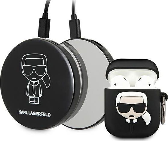 Karl Lagerfeld Ikonik Etui Til Airpods + Powerbank - Sort