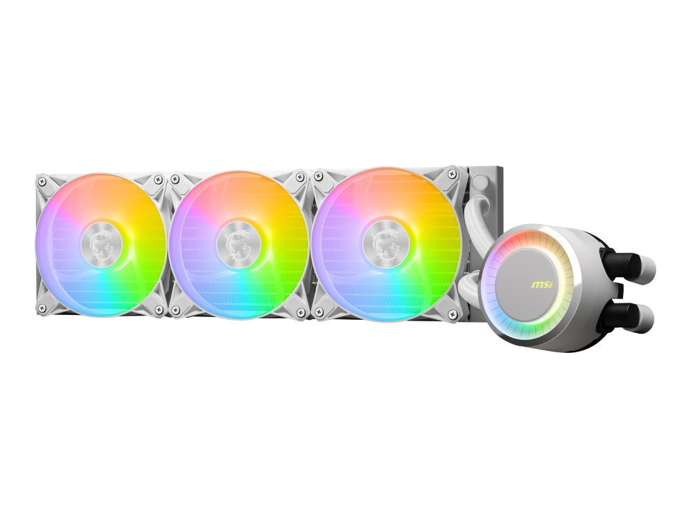 Msi Mag Coreliquid E360 White, Flüssigkeitskühlung, 12 Cm, 75,04 Cfm, Weiß
