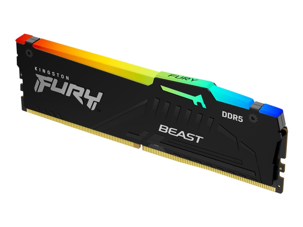 FURY Beast RGB DDR5-6000 - 32GB - CL30 - Single Channel (1 stk) - AMD EXPO & Intel XMP - Svart med RGB