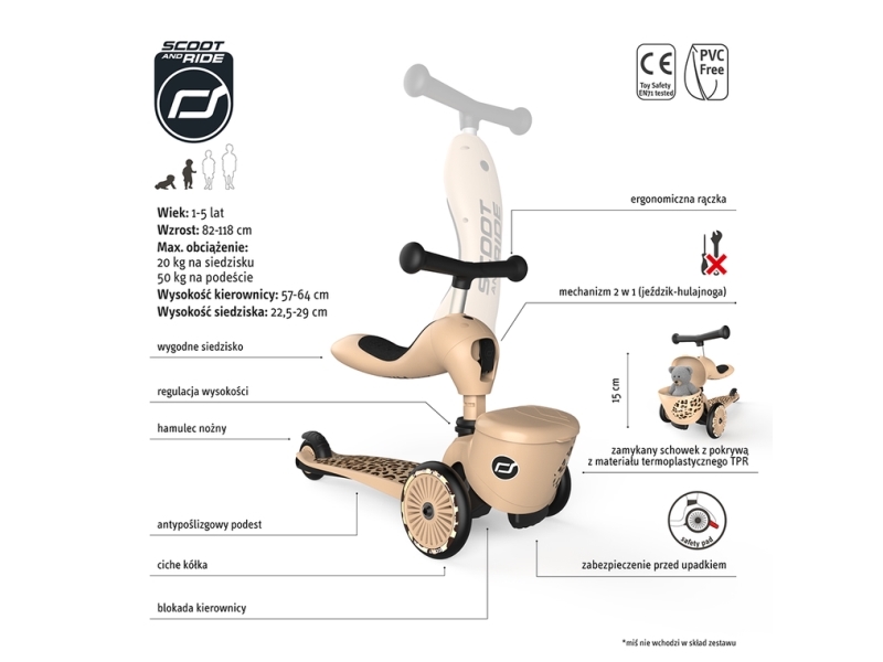 Scoot & Ride Highwaykick 1 Lifestyle 2W1 Leopard 96607