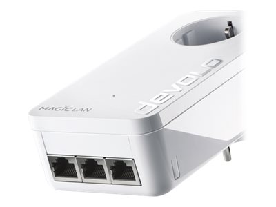 Devolo Magic 2 LAN triple, 2400 Mbit/s, IEEE 802.1p, IEEE 802.3, IEEE 802.3ab, IEEE 802.3az, IEEE 802.3u, IEEE 802.3x, Gigabitti Ethernet, 10,100,1000 Mbit/s, 10BASE-T, 100BASE-TX, 1000BASE-T, 64-QAM, 256-QAM, 1024-QAM, 4096-QAM, BPSK, OFDM, QPSK