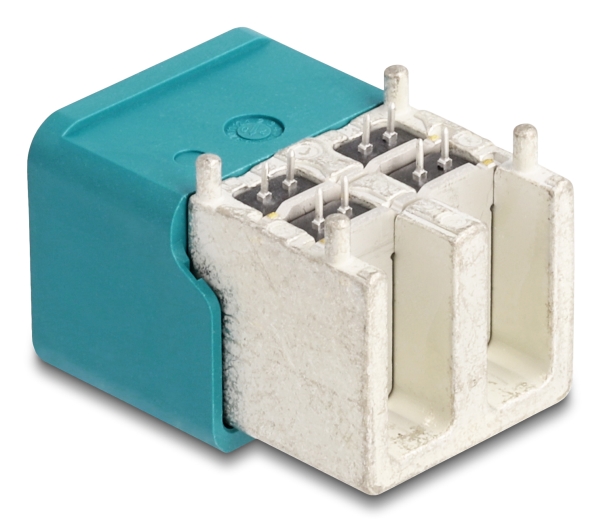 Delock Hdmtd Quad Stecker Gewinkelt Für Pcb, Hdmtd, Blau, Silber, Abgewinkelt, Kunststoff, Messing, 100 Ohm