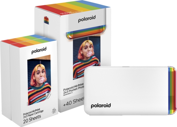 Polaroid Hi-Print Gen 2 E-Box White, Termisk, 2.1" X 3.4" (5.3 X 8.6 Cm), Bluetooth, Direkte Udskrivning, Hvid