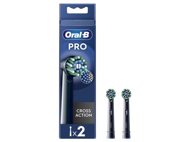 Zahnbürstenköpfe Oral-B Eb50-2 Cross Action Pro, Schwarz, 2 Stück.