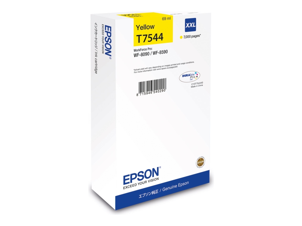 Epson T7544 Tintenpatrone Für Wf-8090/Wf-8590, Gelb, Original