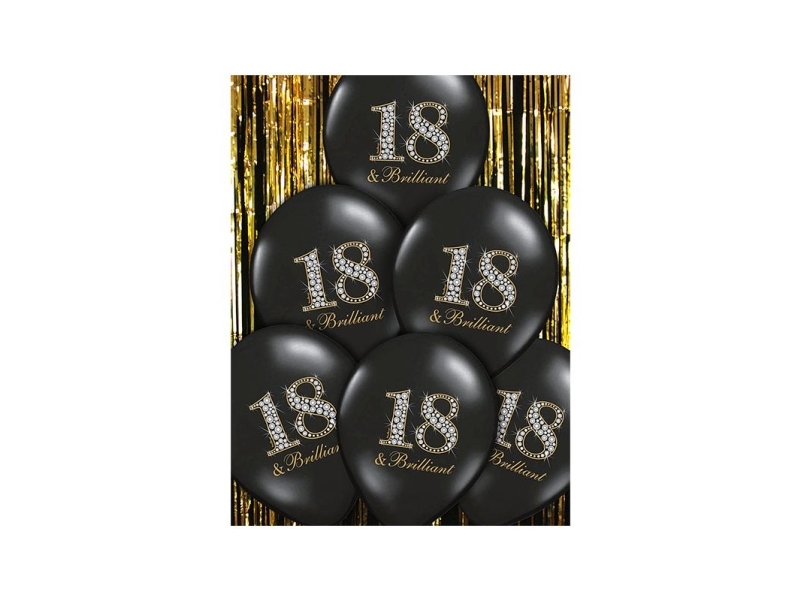 Party Deko Ballons Geburtstag 18 & Brilliant Pastell-Schwarz 30 Cm 6 Stk Universell