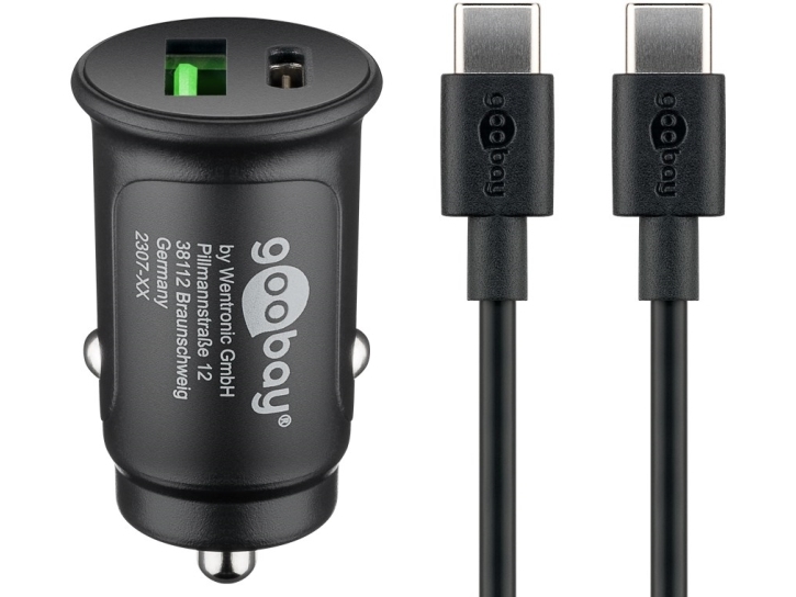 27 W Dual Usb Sæt Til Hurtig Opladning I Bil Usb-C