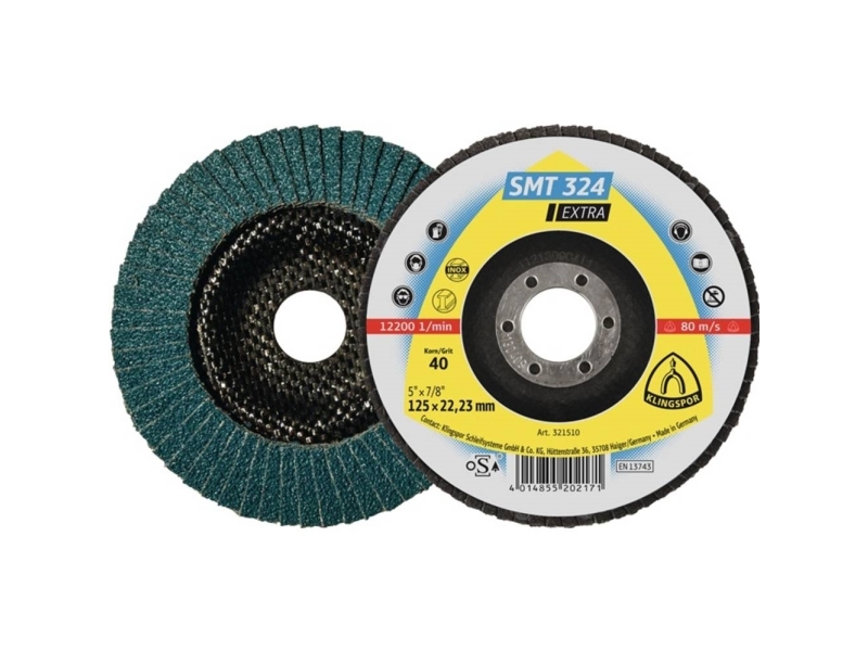 Schleifmopteller Gewölbt Smt324, Ø 125 Mm Korn 40