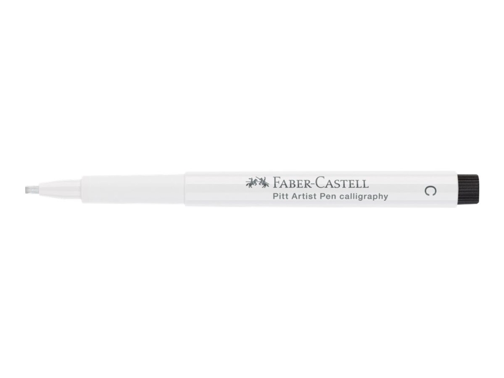 Faber-Castell PITT Artist Pen Calligraphy - Børstepen - permanent - hvid - indienblæk - 2.5 mm
