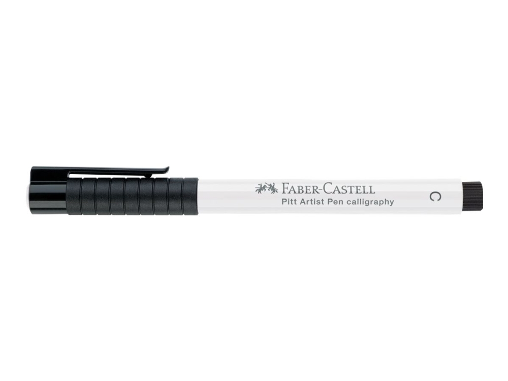 Faber-Castell PITT Artist Pen Calligraphy - Penselpenna - permanent - vit - india bläck - 2.5 mm | Skrivredskap - Blyertspennor & pencils - Stiftpennor | GameStuff