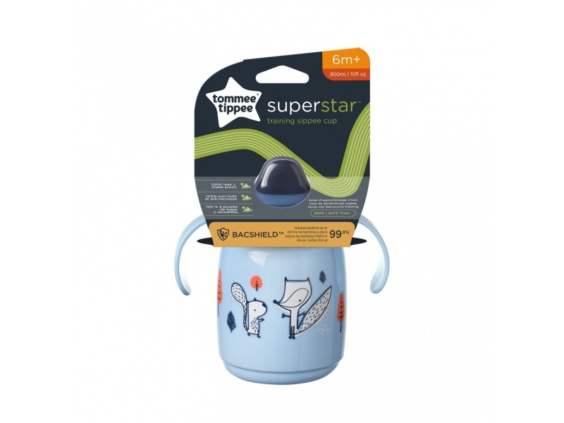 Se Tommee Tippee 478221 Superstar Mug With Handles 300Ml 6+ Blue hos Computersalg.dk