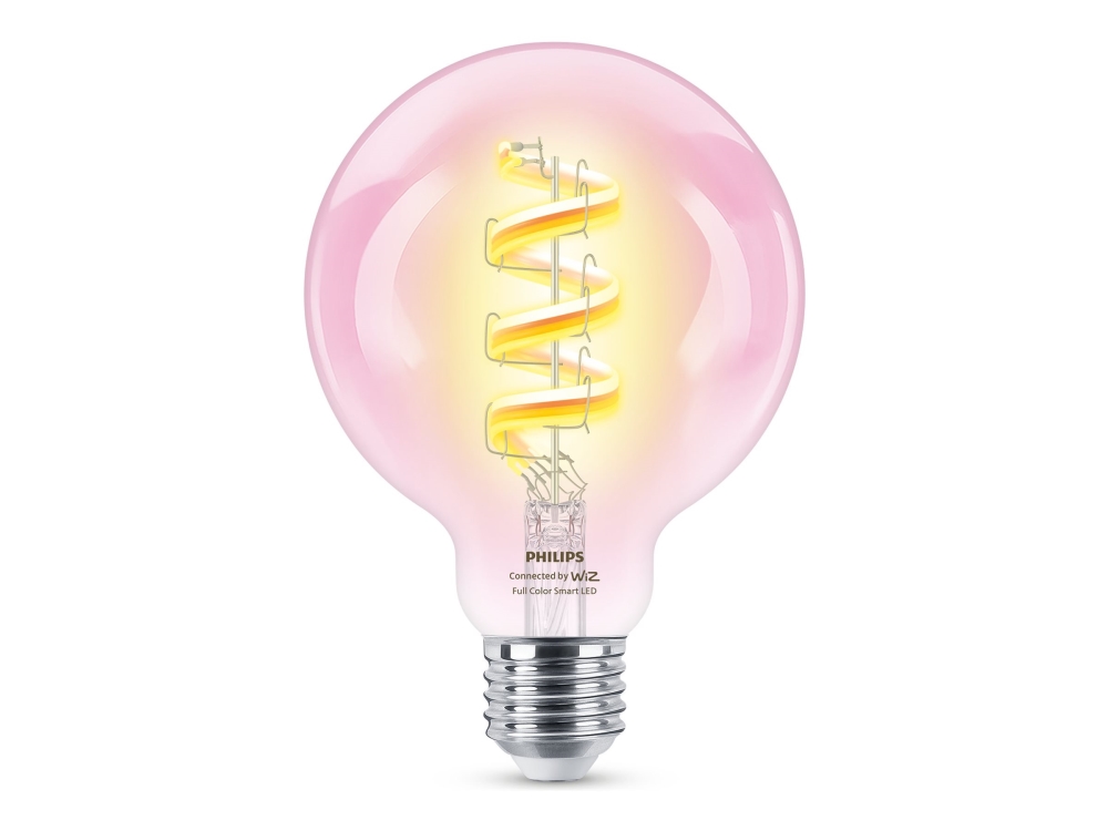 Philips Smart Led Glödlampa Med Filament Form: G95 Klar Finish E27 6.3 W Motsvarande 40 W Klass G Rgb Lampa 2200 6500 K