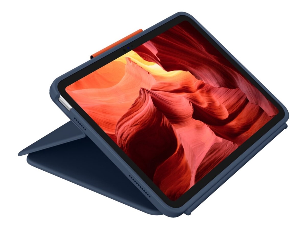 Logitech Rugged Combo 4 Tastatur Og Folio Kasse Apple Smart Connector Marineblå For Apple 10.9 Inch Ipad 10. Generation