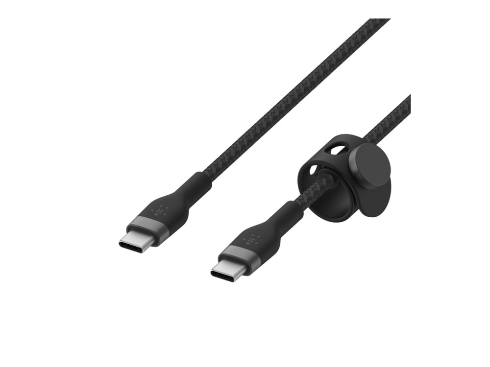 Belkin Boostcharge Pro Flex - Usb-Kabel - Usb-C (Han) Til Usb-C (Han) - Usb 2.0 - 3 A - 1 M - Usb Power Delivery (60W) - Sort/Hvid (Pakke Med 2)