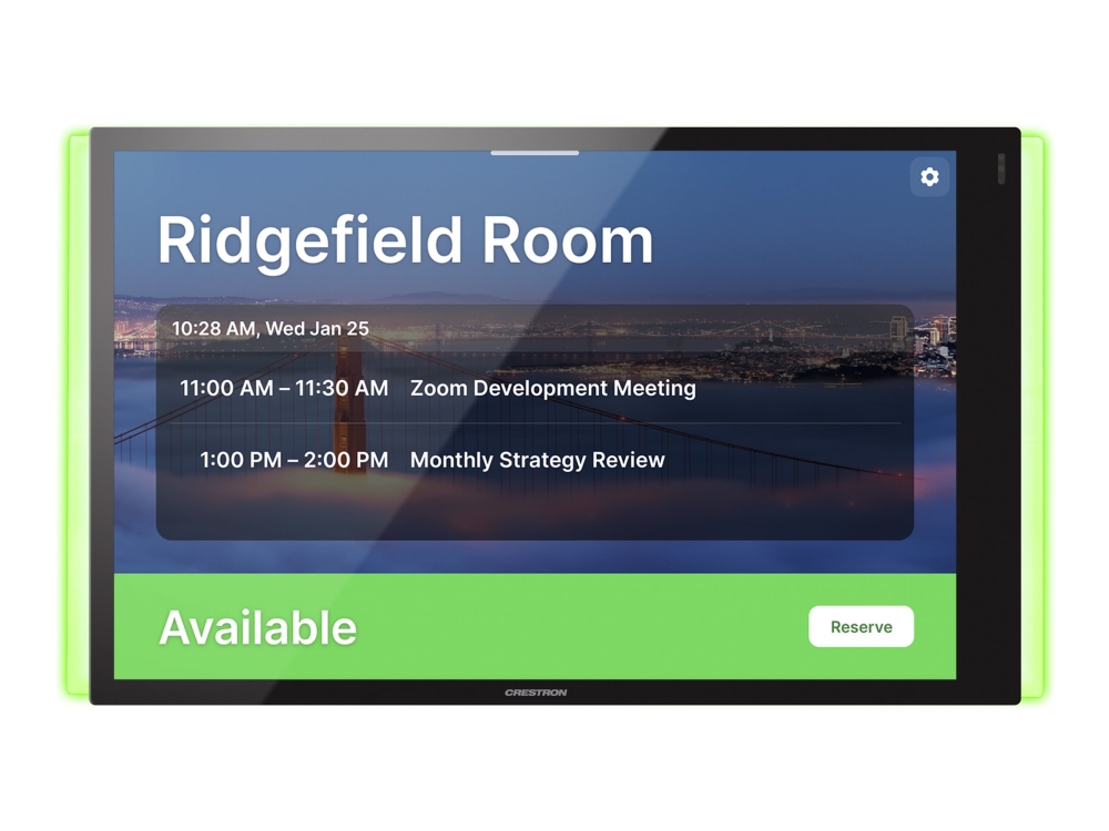 Crestron TSS-1070 Series - För Microsoft Teams - ljusskena TSW-1070-LB-B-S, monteringskit för flera ytor TSW-770/1070-MSMK-ANG-B-S - rumsbokare - trådlös, kabelansluten - Bluetooth, 802.11a/b/g/n/ac - 2.4 Ghz, 5 GHz - 10/100 Ethernet - smooth black