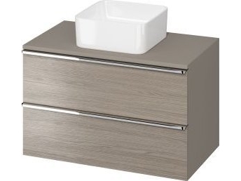 Cersanit S522-030 CABINET WITH TOP VIRGO 80 GRAY HANDLE CHROME ZMONT // CERE. VIRGO-TOP-80-GRAY-UCH-CH