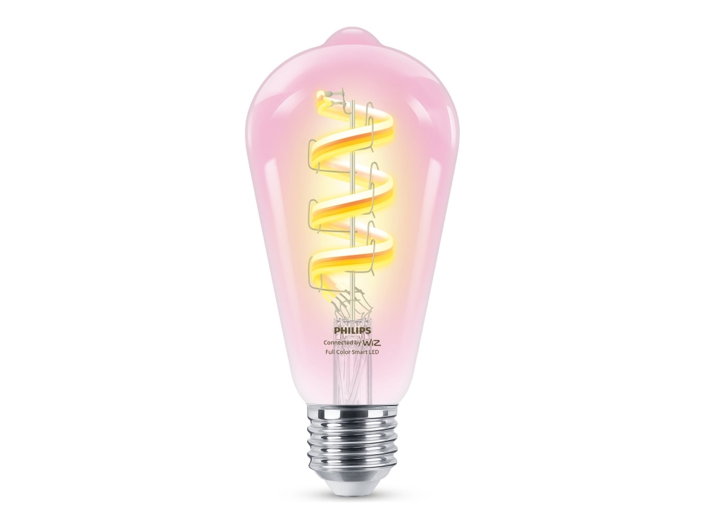 Philips Smart Led Glödlampa Med Filament Form: St64 Klar Finish E27 6.3 W Motsvarande 40 W Klass G Rgb Lampa 2200 6500 K