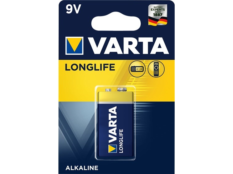 Varta Longlife Extra 9V, Einwegbatterie, 9V, Alkali, 9 V, 1 Stück(E), 48,5 Mm