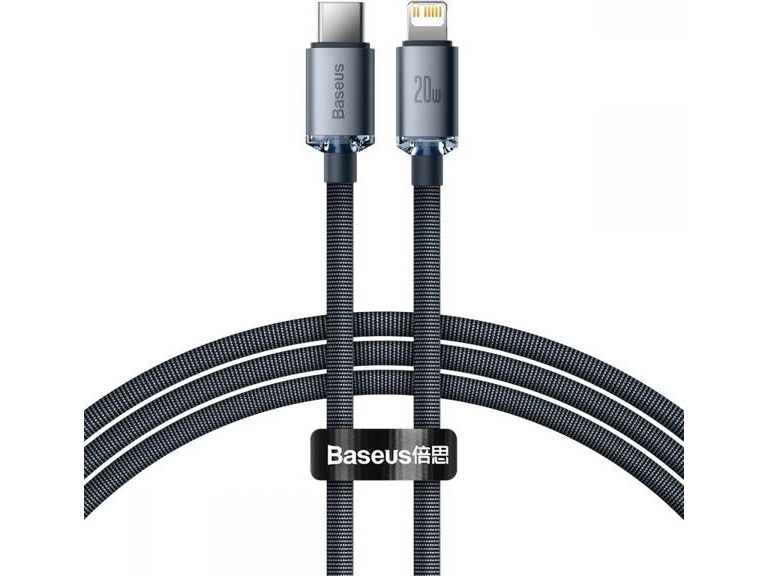 Baseus Cajy000201, Grå, Usb C, Lightning, 1,2 M, Hanstik, Hanstik
