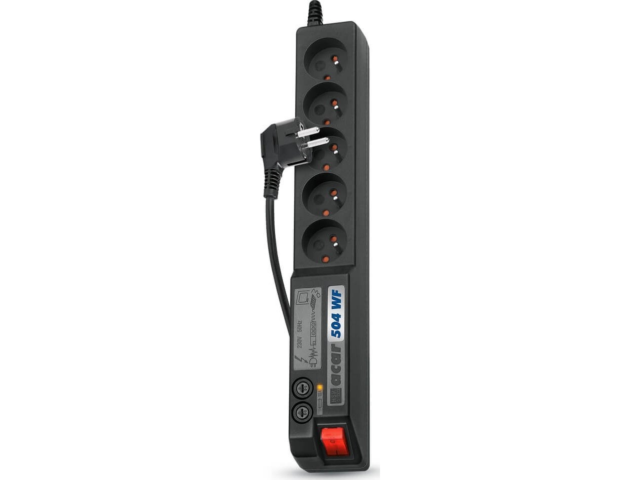 Hskdata W0072 Acar 504Wf Überspannungsschutzleiste, Schwarz, 1,5 M