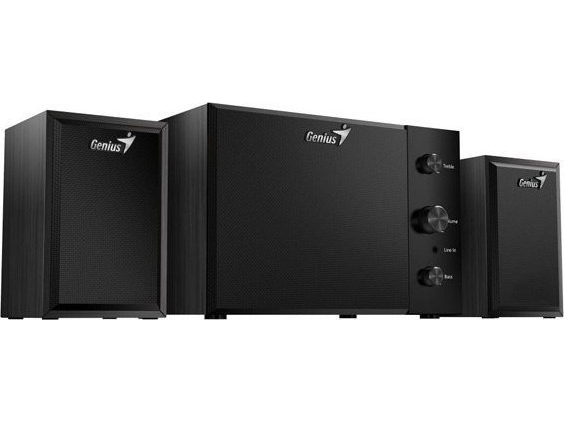 Genius Speakers Sw-2.1 350, 2.1, 15W, Black, Controller, Bass And Treble Control, 3.5 Mm Jack, 40Hz ~ 20Khz