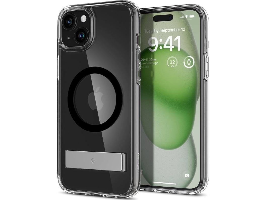 Spigen Ultra Hybrid S Magsafe Case Mit Stand Für Iphone 15 Plus - Schwarz