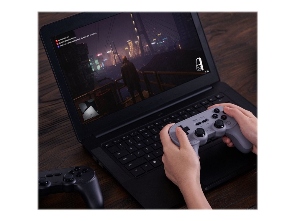 8Bitdo Pro 2 - Hall Effect Joystick - Gamepad - Trådløs - Bluetooth - Sort - For Nintendo Switch, Pc, Steam, Raspberry Pi