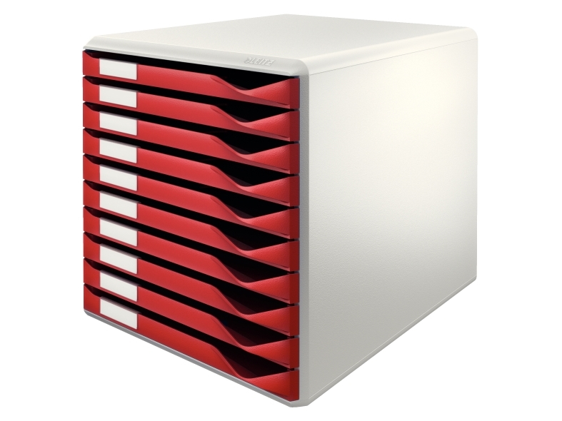 Leitz 52810028, Polystyren, Bordeaux, Grå, A4, 10 lådor, 285 mm, 290 mm | Arkivlådor | GameStuff