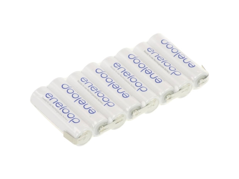 Panasonic Eneloop Reihe F1x8 Batteriepacksatz, 8 Zellen, Batteriegröße R6 (Aa), U-Lötfahne, Nimh 9,6 V 1900 Mah