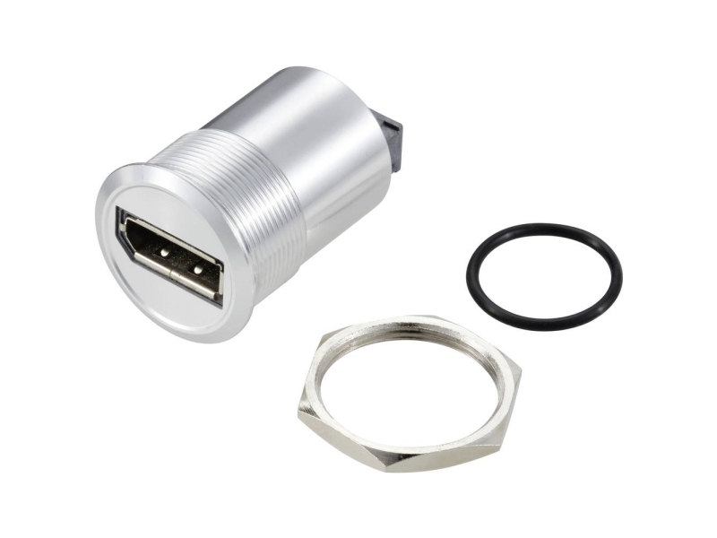Tru Components Tc-11980476 Display Port 1,2 Panel-Adapter Bøsning Displayport-Bøsning - Displayport-Bøsning Sølv Indhold: 1 Stk