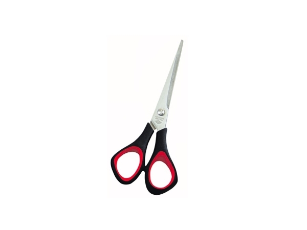 Wedo 976 65, Gerader Schnitt, Eins/Eine , Schwarz, Rot, Edelstahl, Büroscheren, Polypropylen