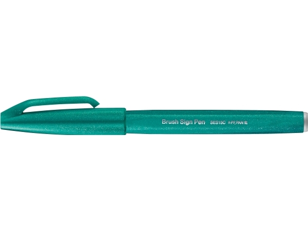 Pentel Brush Sign, Fein, 1 Farben, Türkis, Pinselspitze, 0,5 Mm, 2 Mm