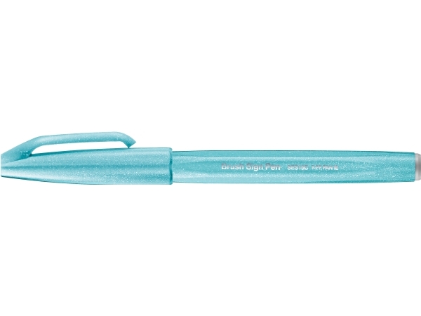 Pentel Brush Sign, Fein, 1 Farben, Hellblau, Pinselspitze, 0,5 Mm, 2 Mm